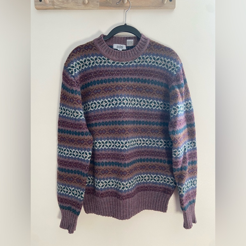 VINTAGE 100% Shetland Wool Cozy Cabin Sweater - Size Large